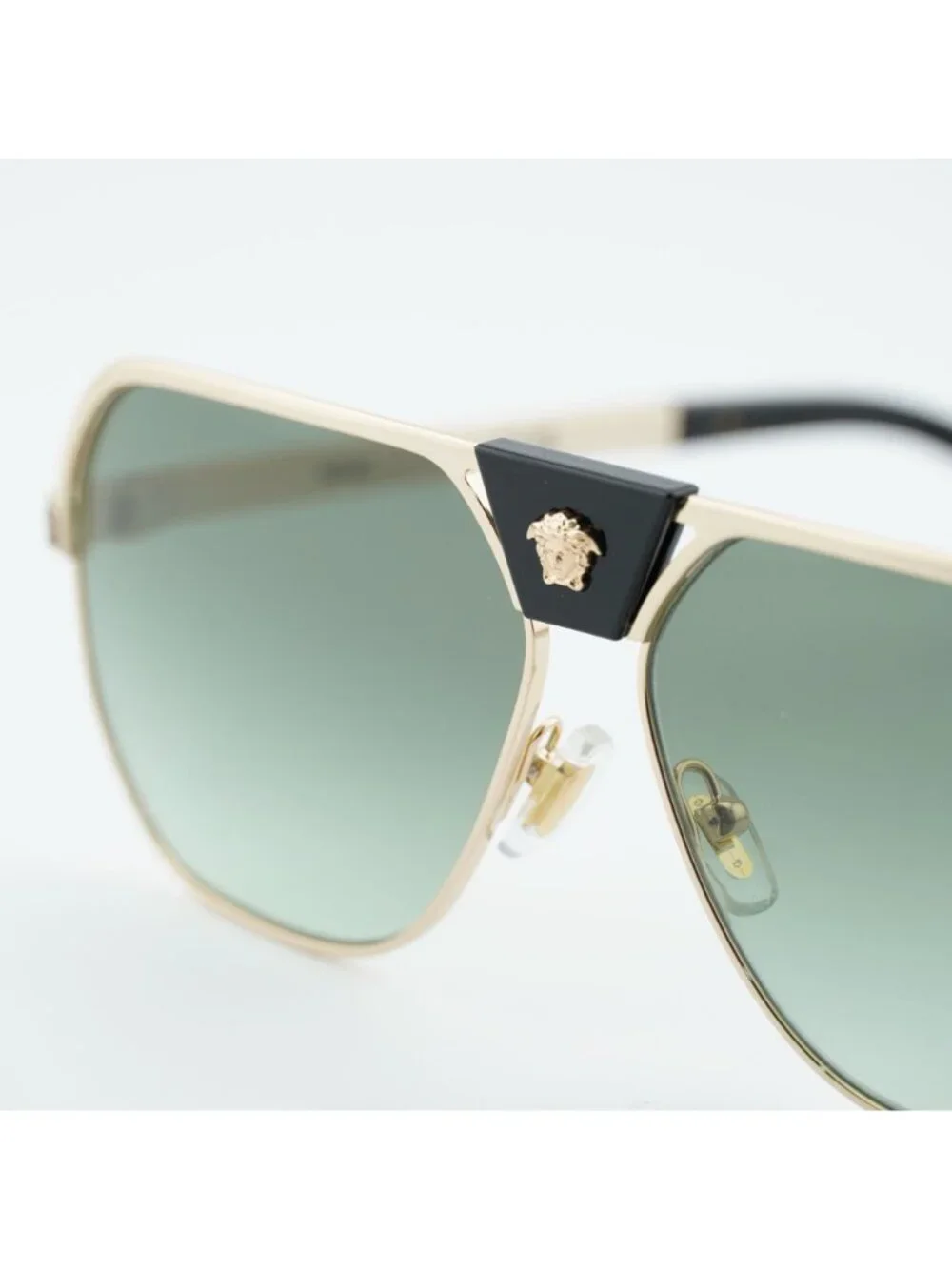 Versace VE2294 10028E Sunglasses Gold Aviator Frame, Green Gradient Lenses